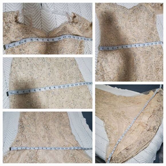 Champagne Color Wedding Gown Size XS/S Petite - Picture 11 of 12